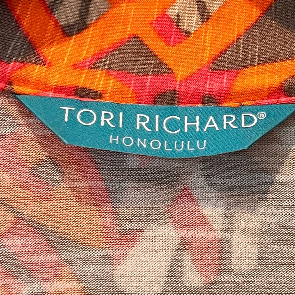 Tori Richard Dress Size XL Gorgeous Lightweight Rayon Summer Perfect Geo Pattern - Picture 2 of 9